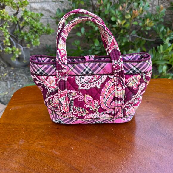 Vera Bradley 4 Piece Set Bag Makeup Bag Change Purse And Wallet Pink Red Floral - Picture 3 of 15